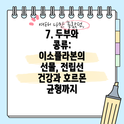 7. 두부와 콩류: 이소플라본의 선물, 전립선 건강과 호르몬 균형까지