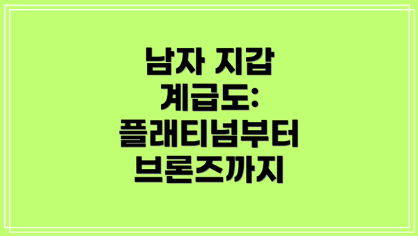 남자 지갑 계급도: 플래티넘부터 브론즈까지