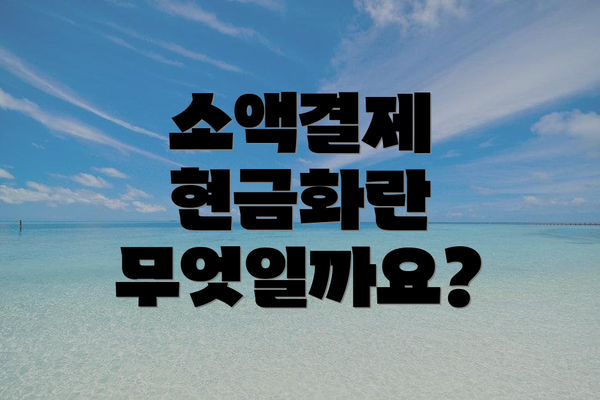 소액결제 현금화란 무엇일까요?