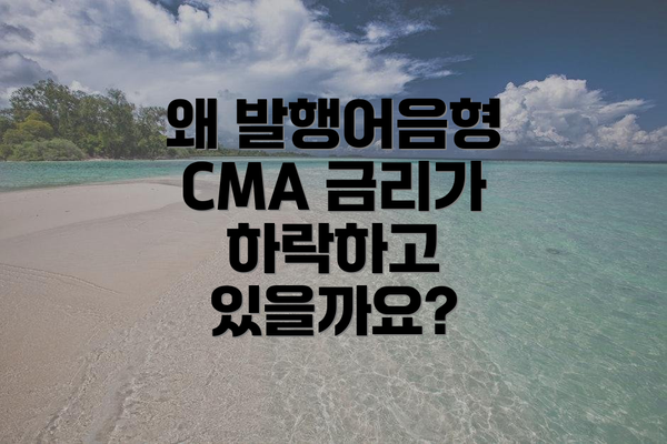 왜 발행어음형 CMA 금리가 하락하고 있을까요?