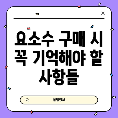 요소수 구매 시 꼭 기억해야 할 사항들