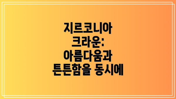 지르코니아 크라운: 아름다움과 튼튼함을 동시에