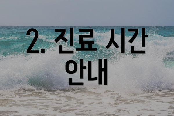 2. 진료 시간 안내