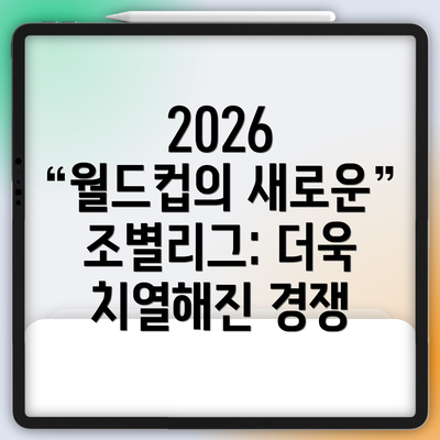 2026 월드컵의 새로운 조별리그: 더욱 치열해진 경쟁
