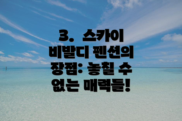 3.  스카이 비발디 펜션의 장점: 놓칠 수 없는 매력들!
