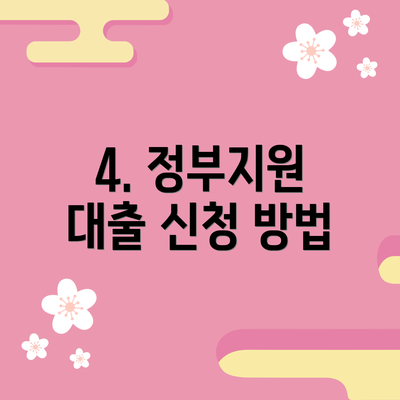 4. 정부지원 대출 신청 방법