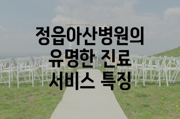 정읍아산병원의 유명한 진료 서비스 특징