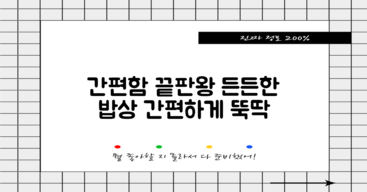 간편함 끝판왕: 밥상 위 든든함