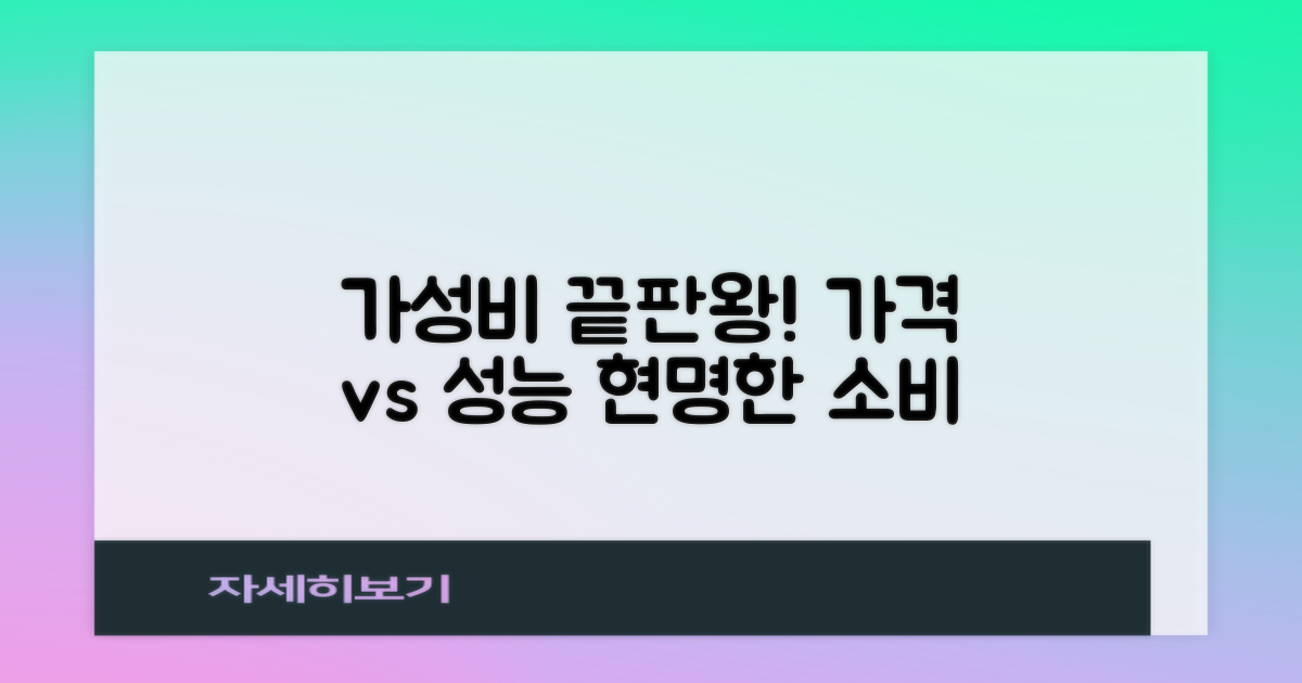 가격 대비 성능: 가성비 따져보기