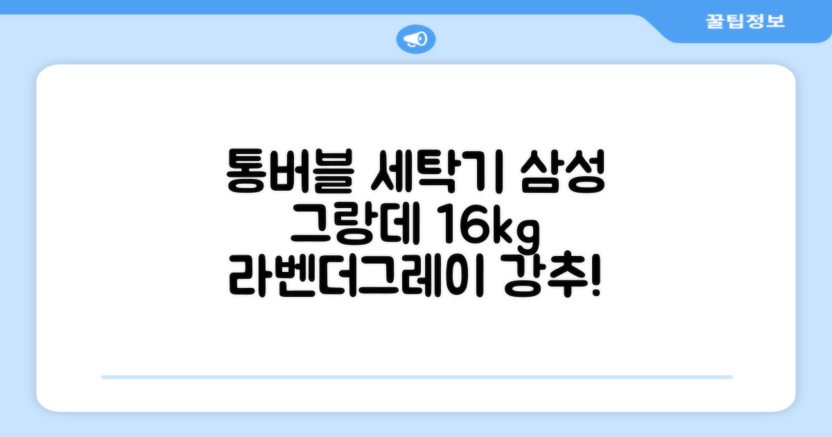 삼성전자 그랑데 통버블 세탁기 WA16CG6441BY 16kg 방문설치, 라벤더그레이 추천 리뷰