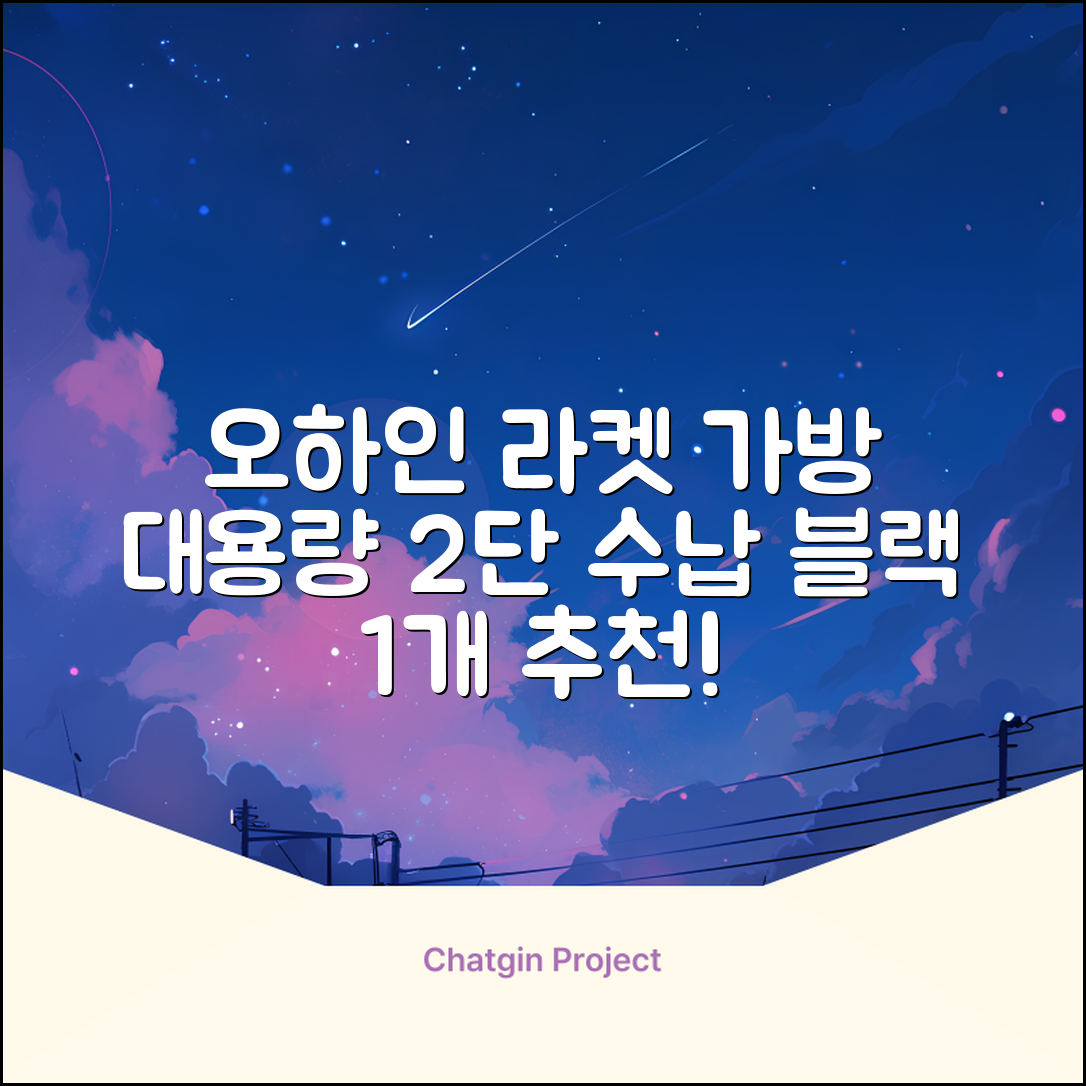 오하인 배드민턴 테니스 스쿼시 2단 대용량 라켓 가방, 블랙, 1개 추천 리뷰