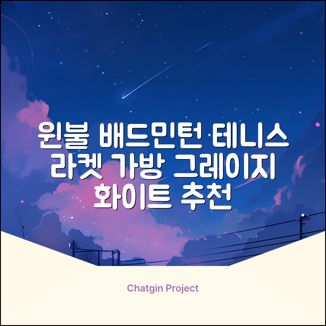 윈불 2단 배드민턴 테니스 라켓 가방, 그레이지 화이트, 1개 추천 리뷰