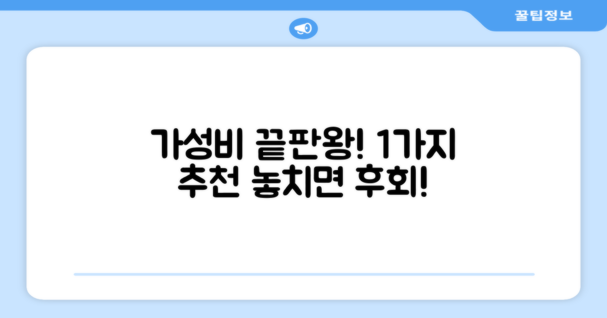 1가지 가성비 추천
