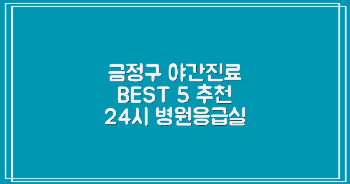 금정구 야간진료 BEST 5: 24시 병원/응급실