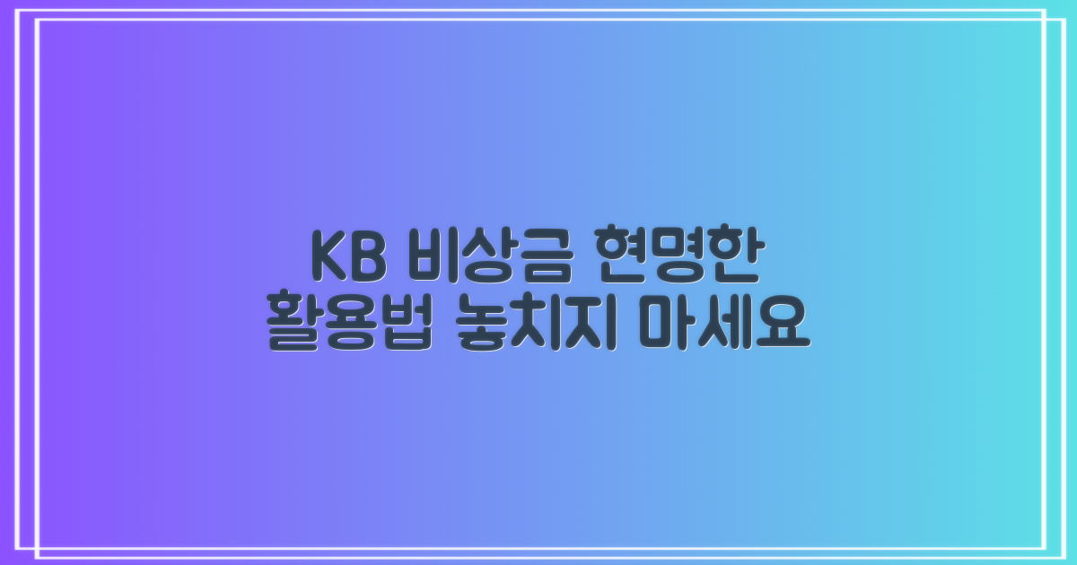 KB국민 비상금대출, 현명한 활용법