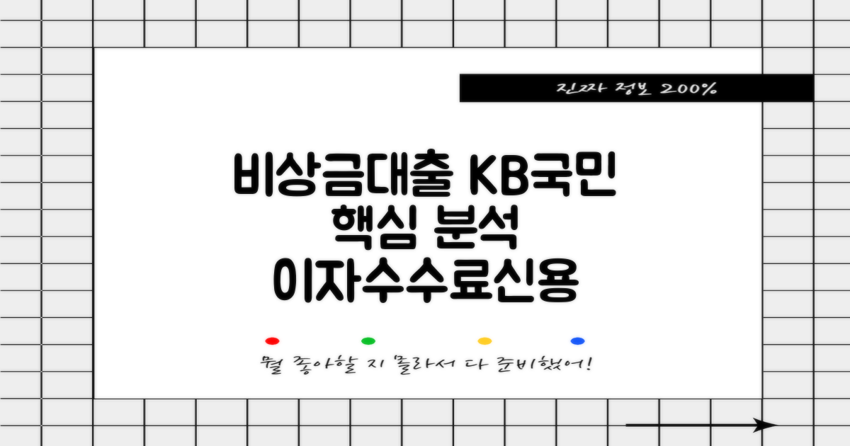 KB국민 비상금대출: 이자, 수수료, 신용 3가지 핵심 분석