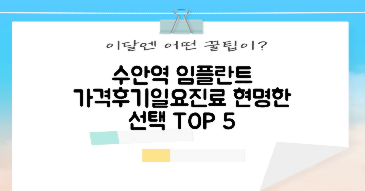 수안역 임플란트: 현명한 선택을 위한 가이드 (가격, 후기, 일요진료 TOP 5)