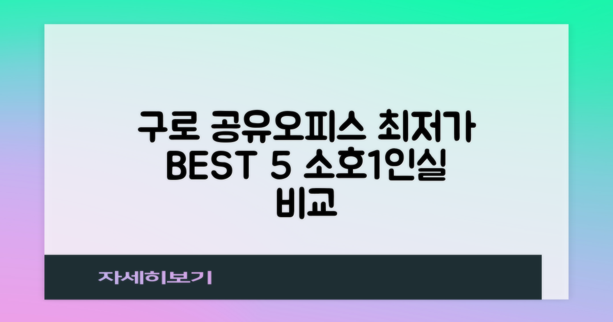 구로 공유오피스 BEST 5: 소호/1인실 최저가 비교