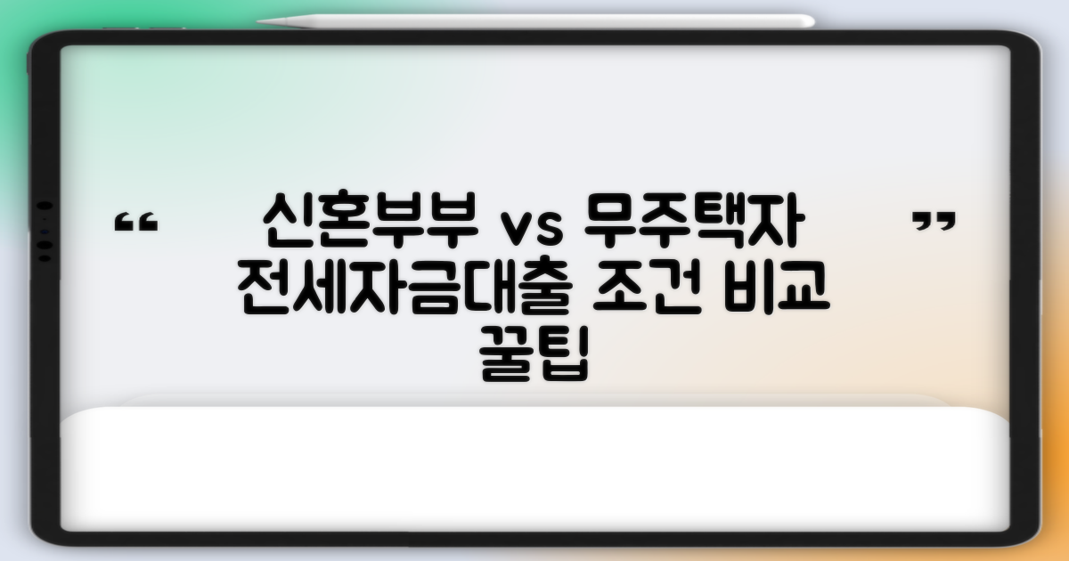 전세자금대출, 신혼부부 vs 무주택자 조건 비교: 나에게 맞는 상품 찾기