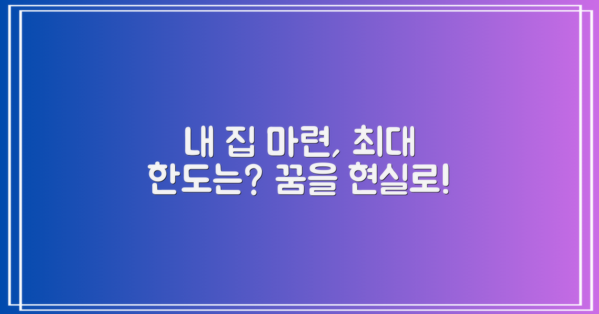 ✨ 최대 한도, 얼마까지 가능할까요? 내 집 마련의 꿈, 현실로 만들기! ✨