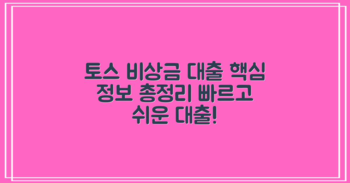 토스뱅크 비상금 대출 상세 정보