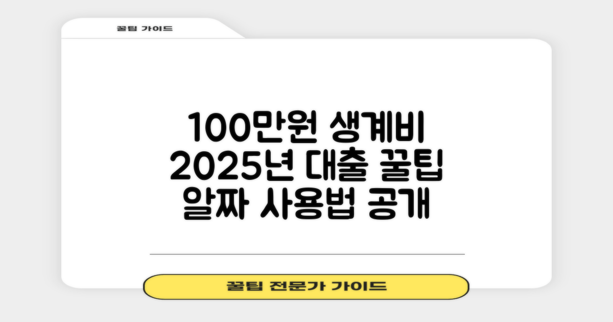 2025년 100만원 생계비대출, 어디에 어떻게 쓸까?