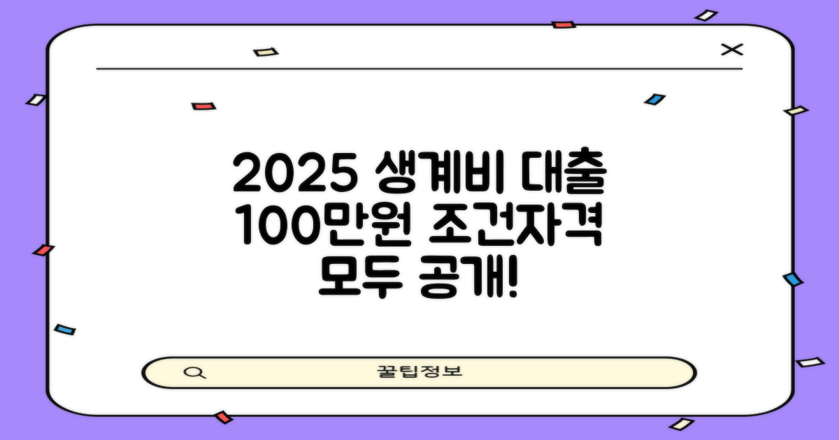 2025년 100만원 생계비대출, 조건·자격 총정리!