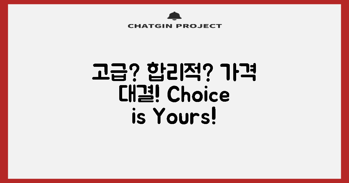 고급 vs 합리적 가격