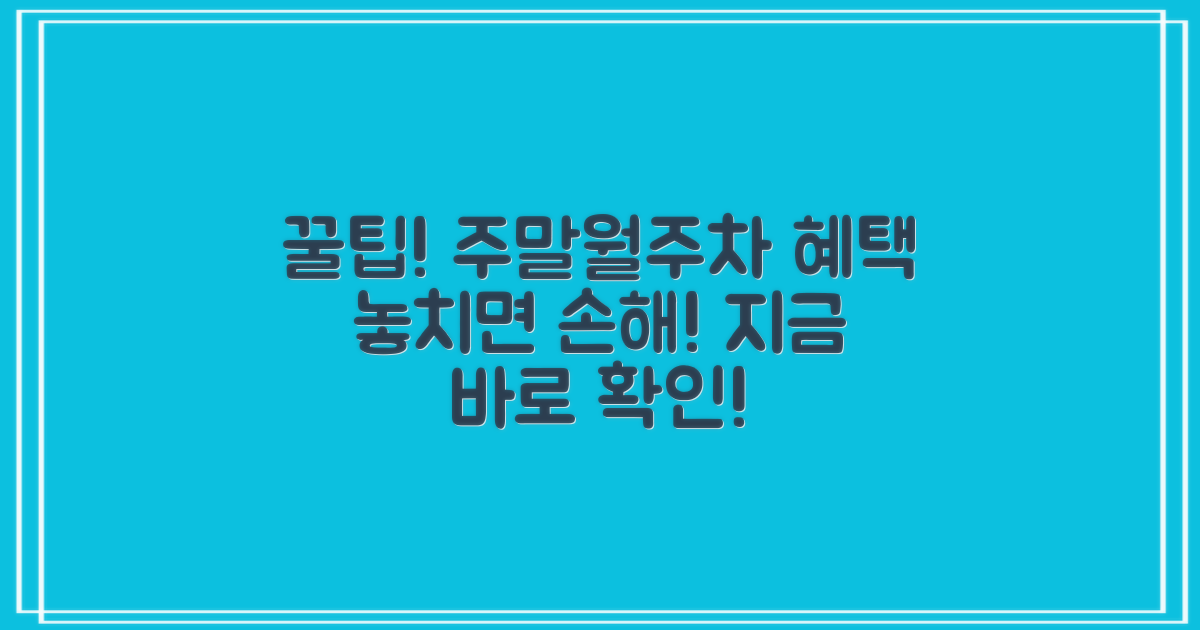 월주차, 주말 주차 혜택 활용하기