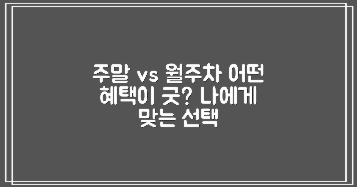 주말 혜택 vs 월주차 장점