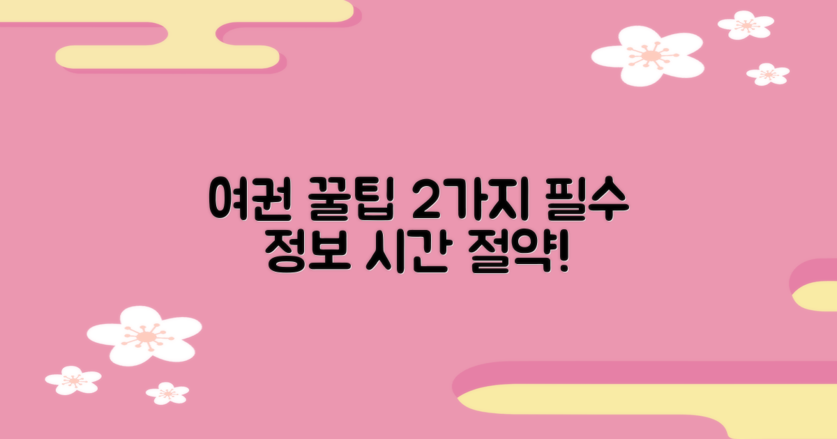 2가지 여권 업무 팁