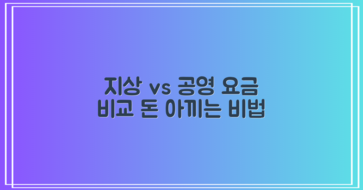 지상 vs 공영: 요금 비교